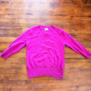 Neiman Marcus 100% Cashmere Cozy Hot‎ Pink Maximalist 3/4 Sleeves Sweater Sz 1X